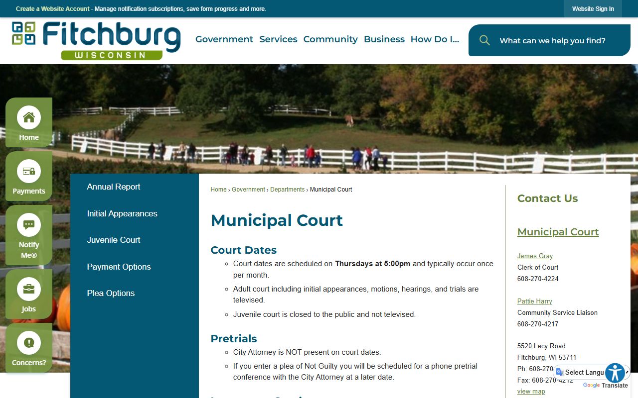 Fitchburg Public Records municipal court