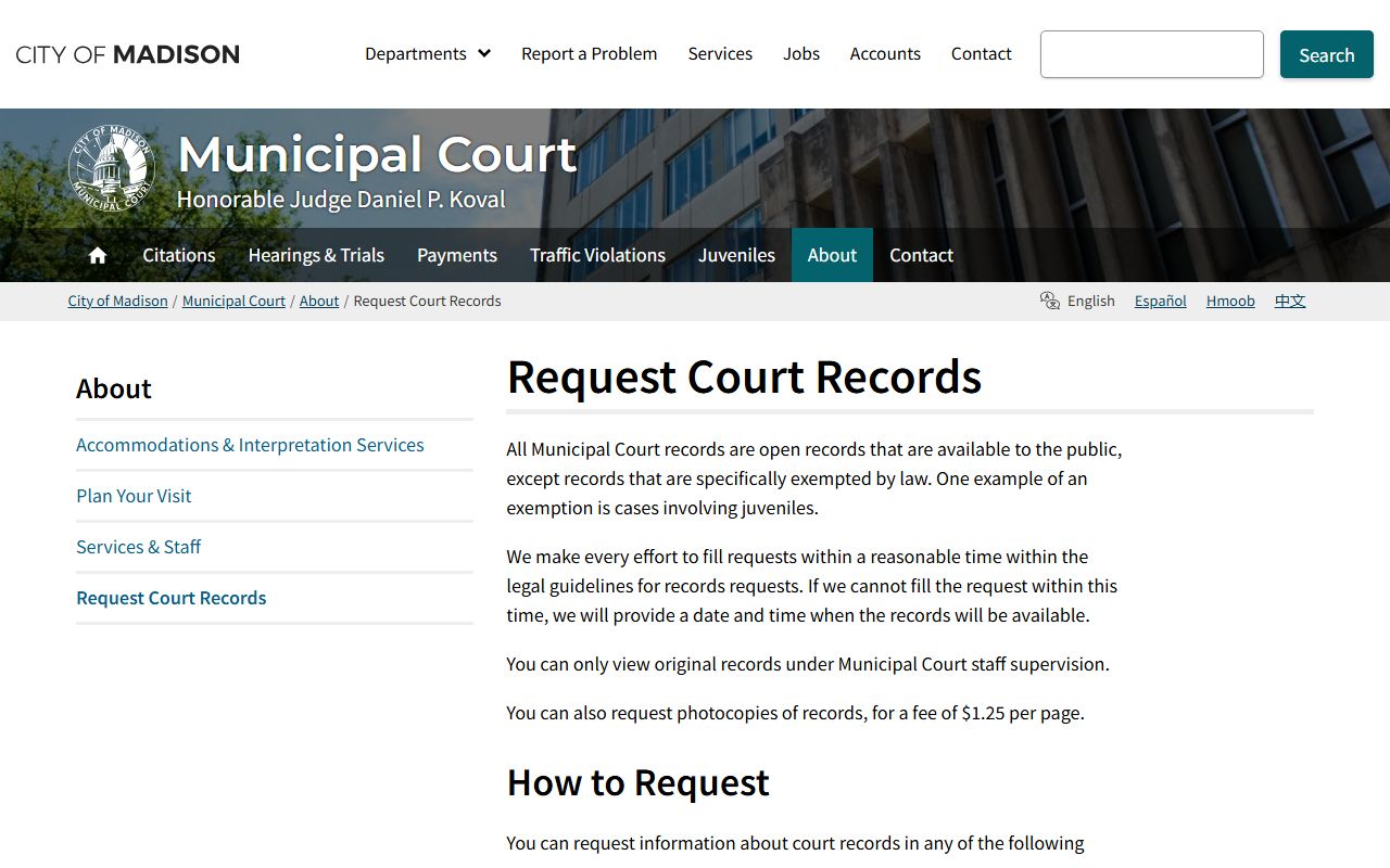 Madison City Public Records municipal court records