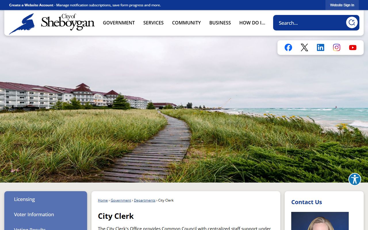 Sheboygan Public Records city clerk