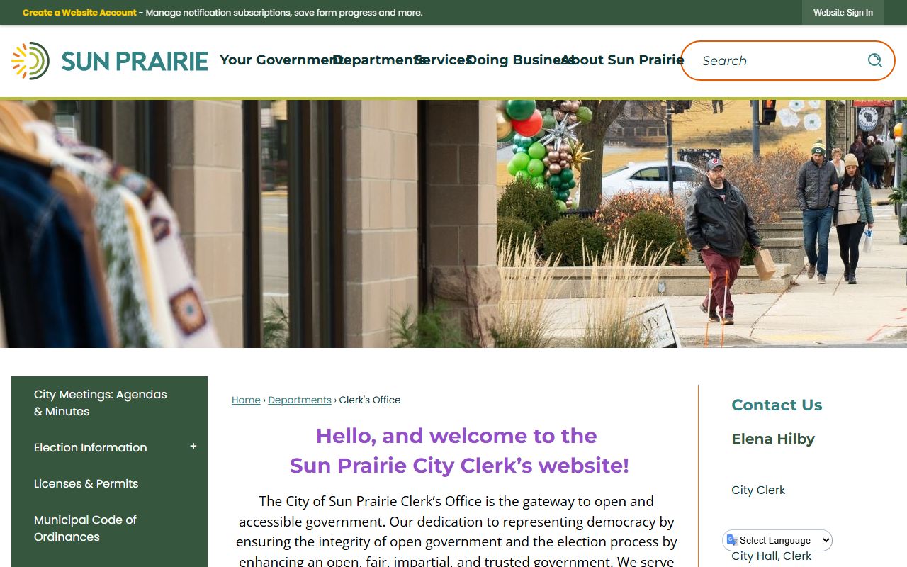 Sun Prairie City Public Records city clerk