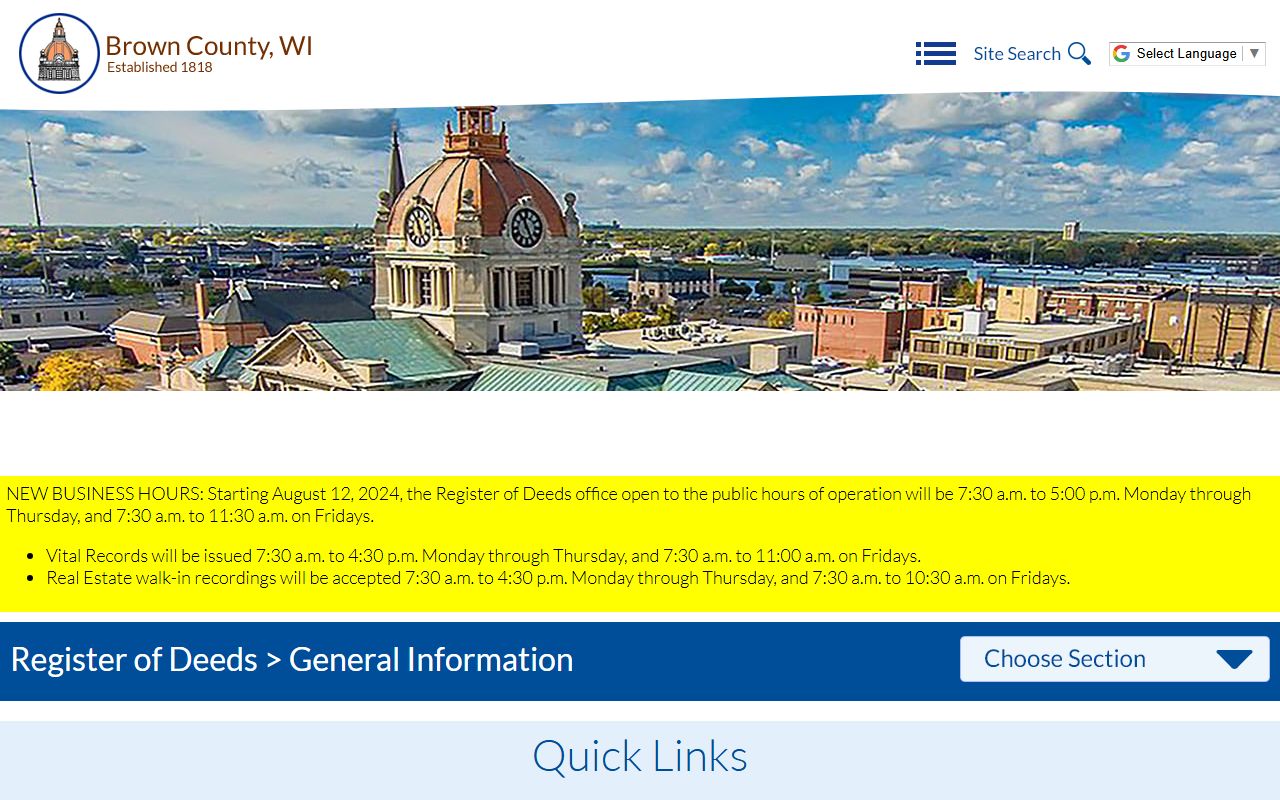 Brown County Public Records register of deeds