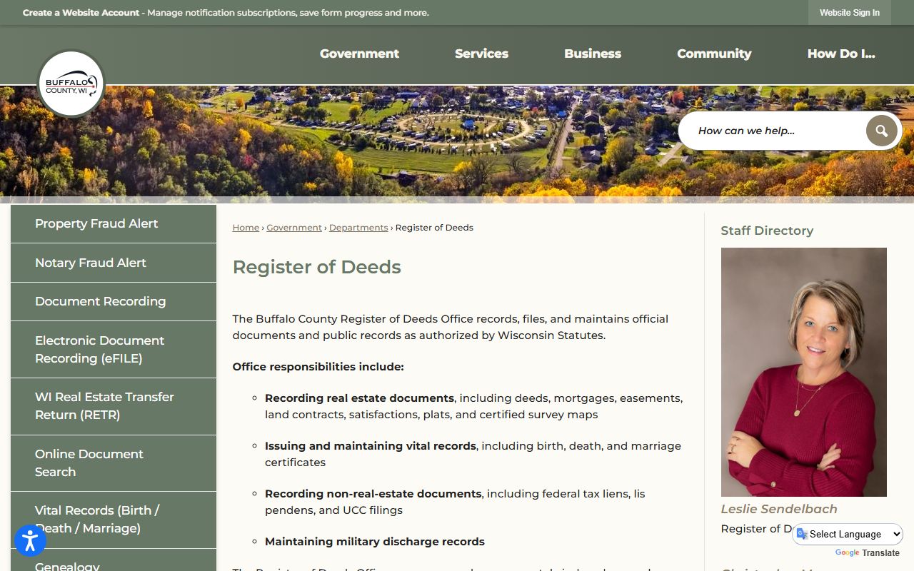 Buffalo County Public Records register of deeds