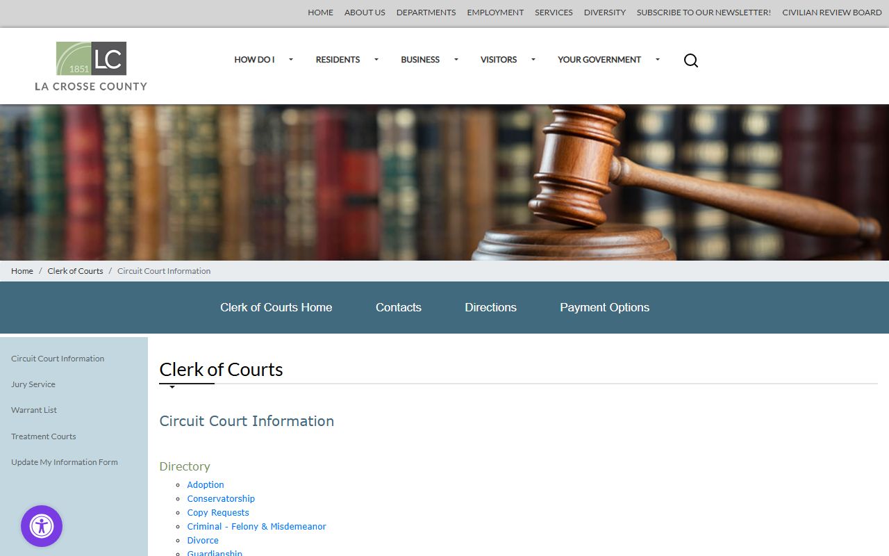 La Crosse County Public Records circuit court information