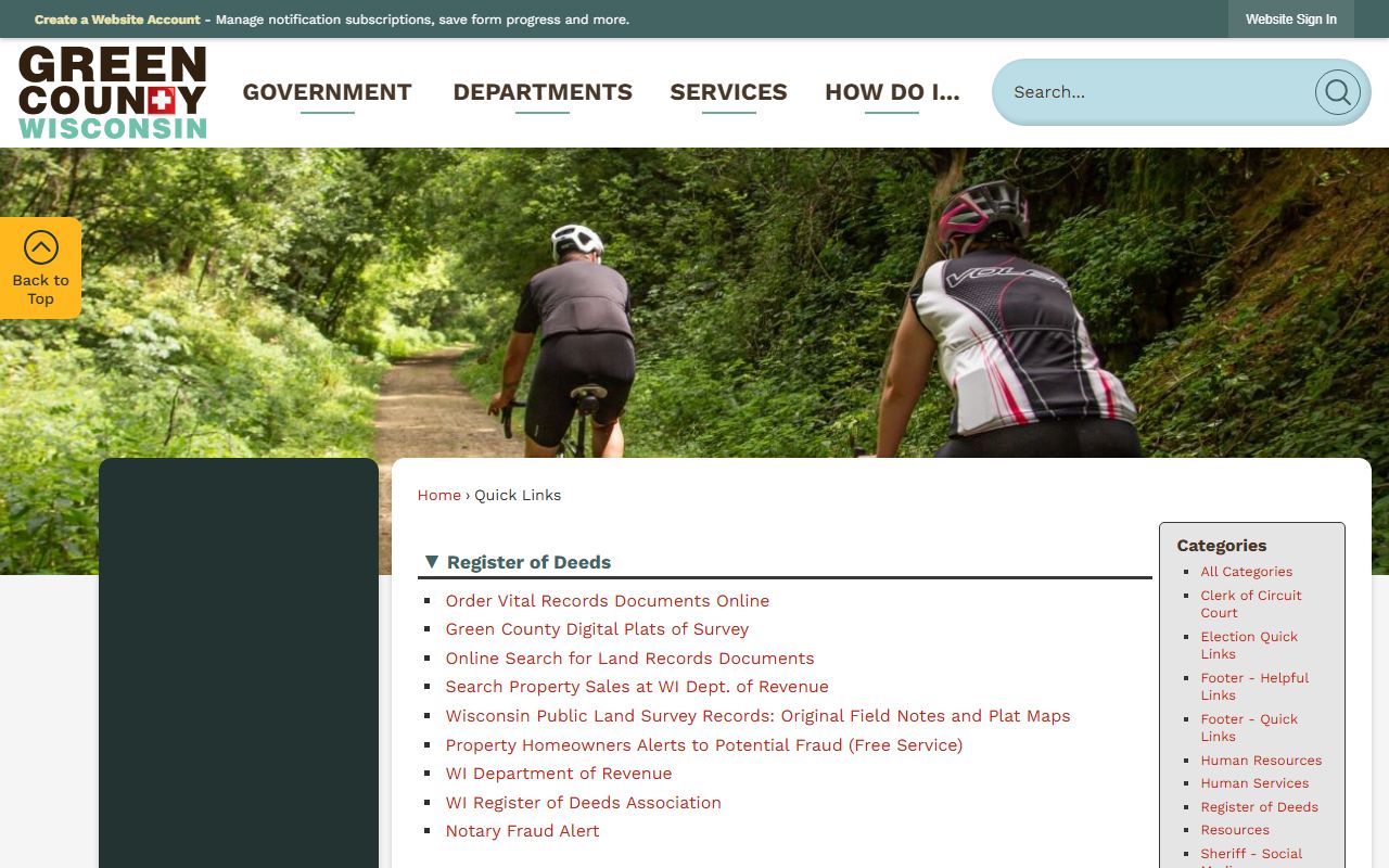 Green County Public Records quick links