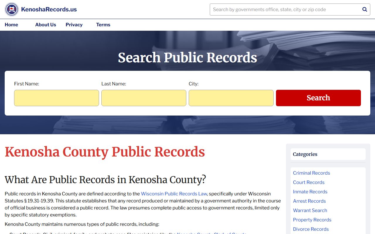 Kenosha County Public Records land information portal