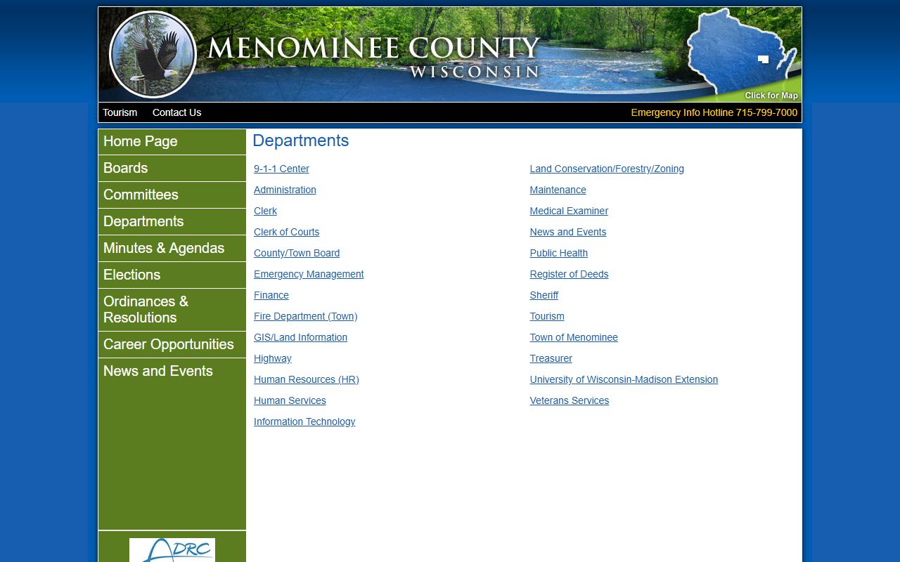 Menominee County Public Records county departments