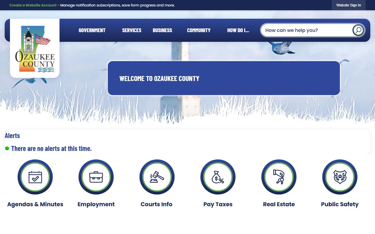 Ozaukee County Public Records official website