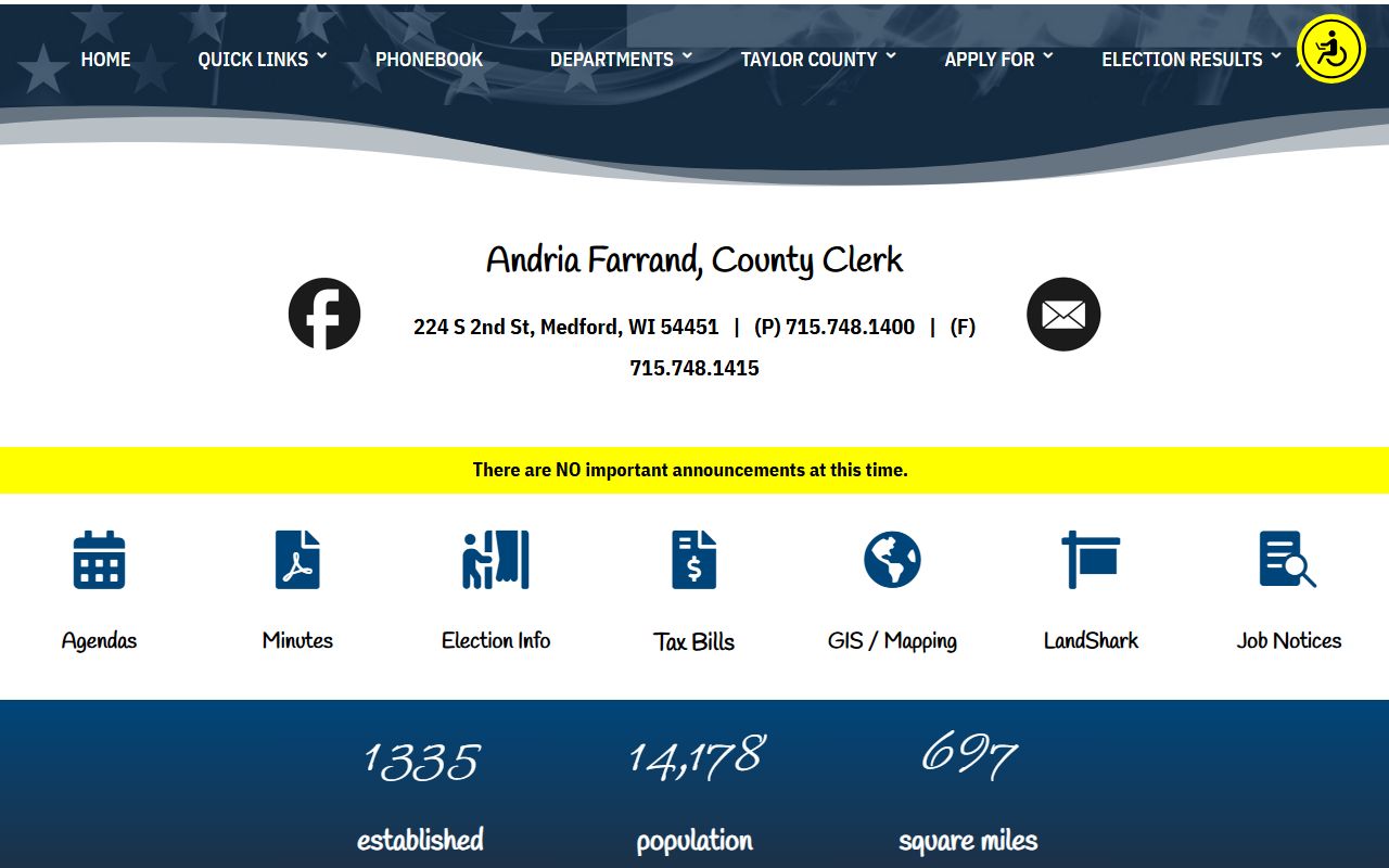 Taylor County Public Records official website