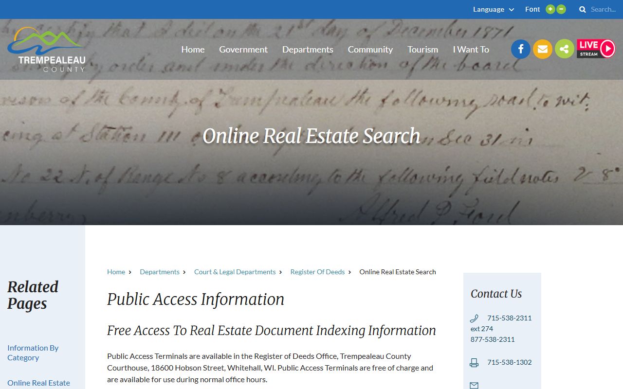 Trempealeau County Public Records real estate search