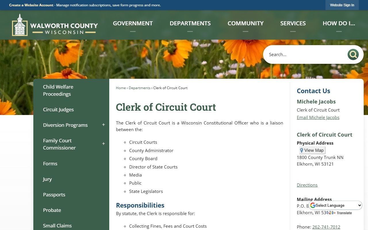 Walworth County Public Records clerk of courts