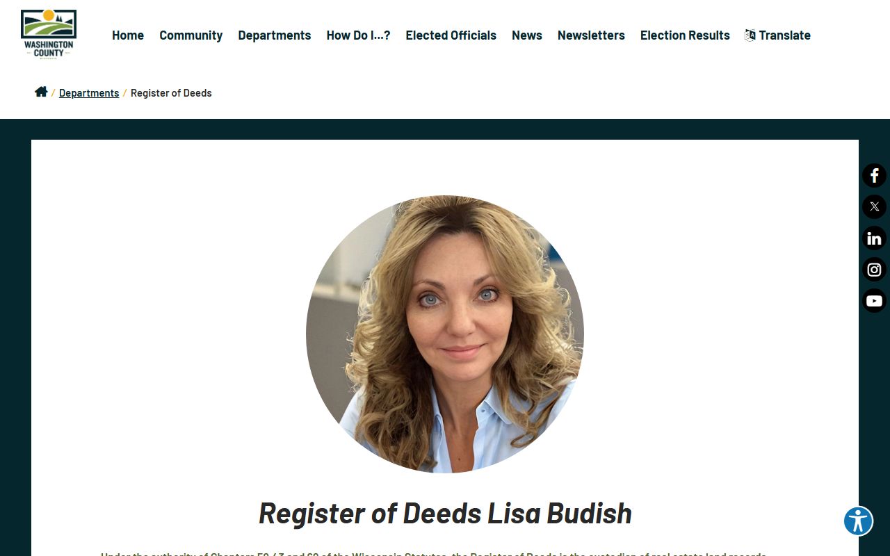 Washington County Public Records Register of Deeds page