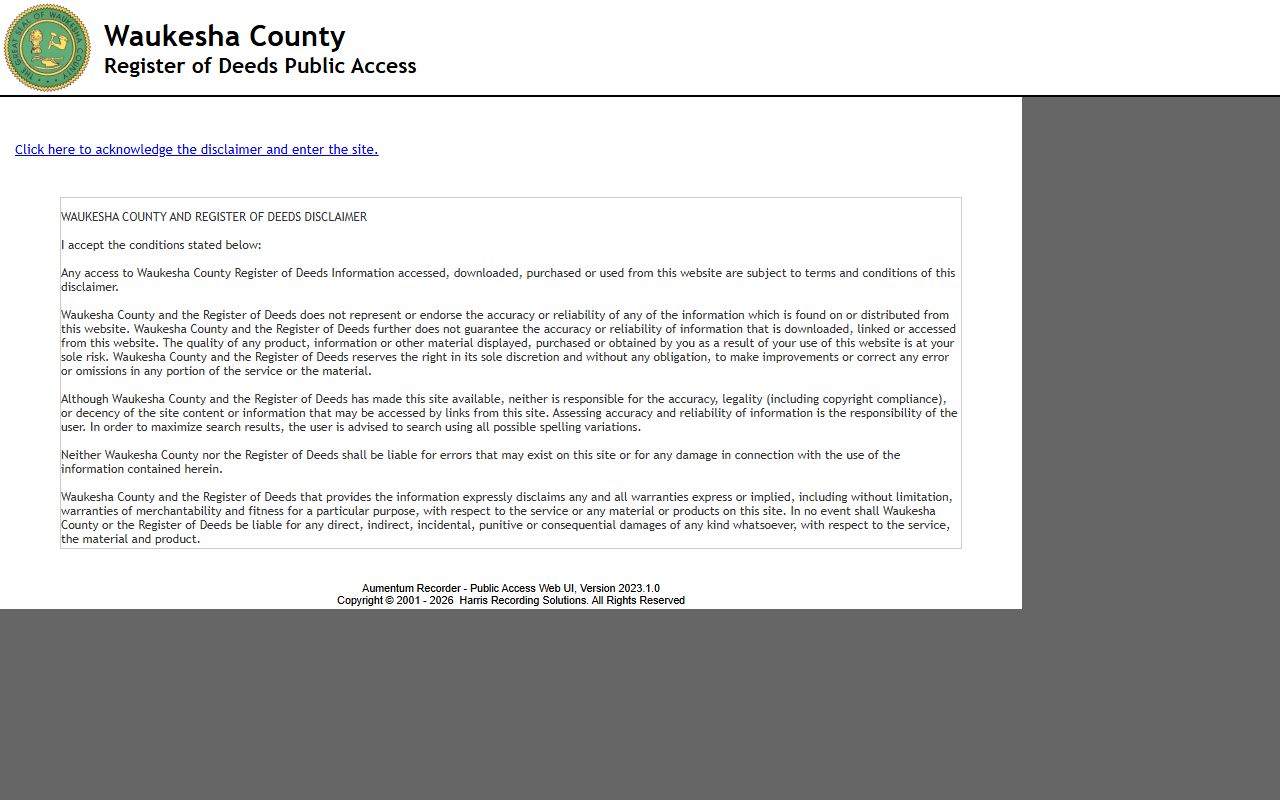 Waukesha County Public Records land records public access