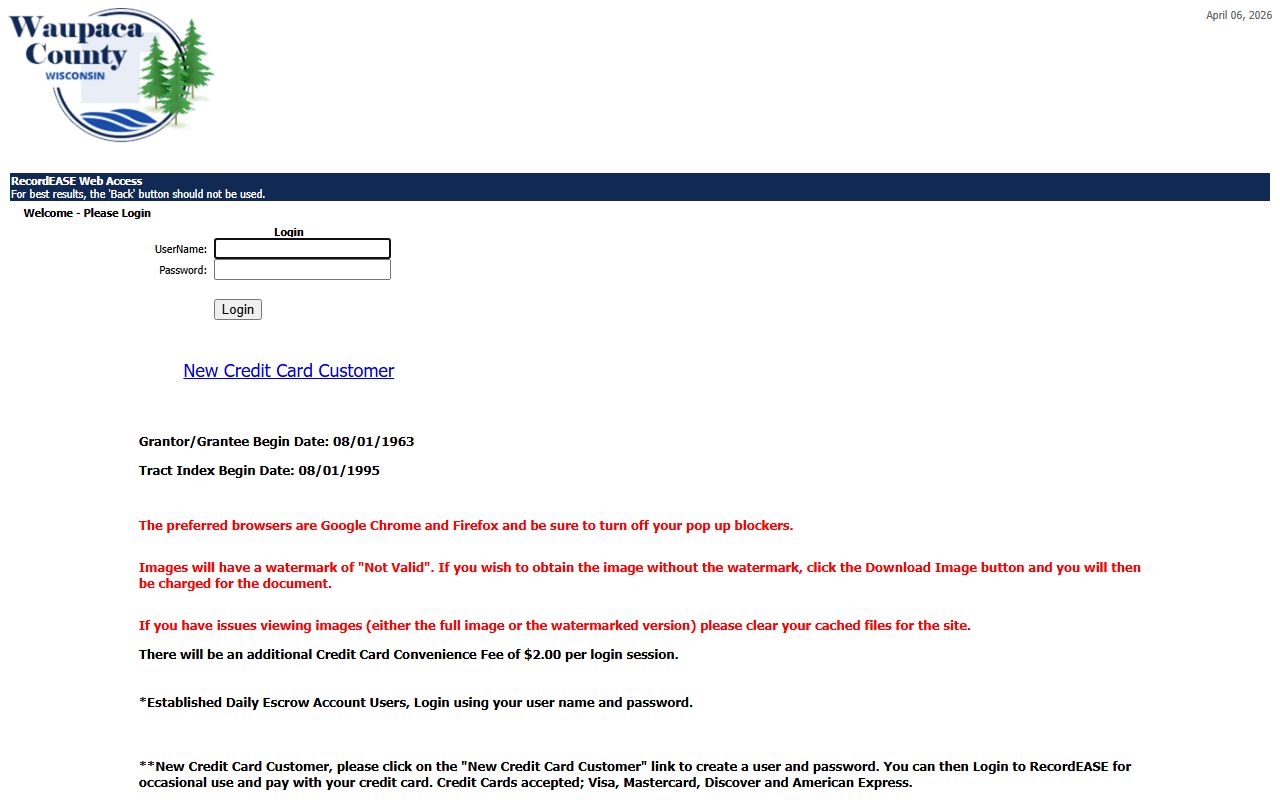 Waupaca County Public Records property records portal