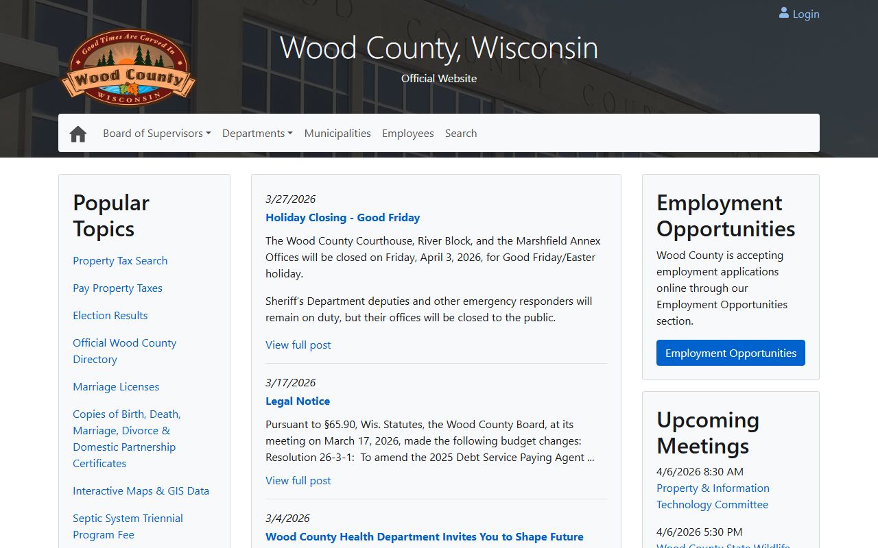 Wood County Public Records official website
